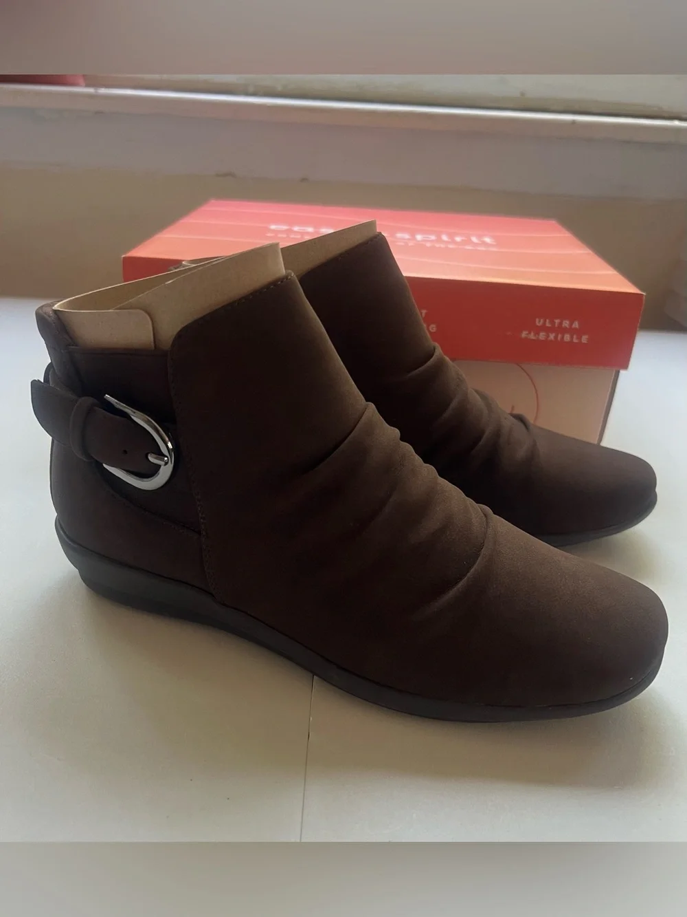 Easy Spirit Aryel Women's Ruched Buckle Ankle Booties
